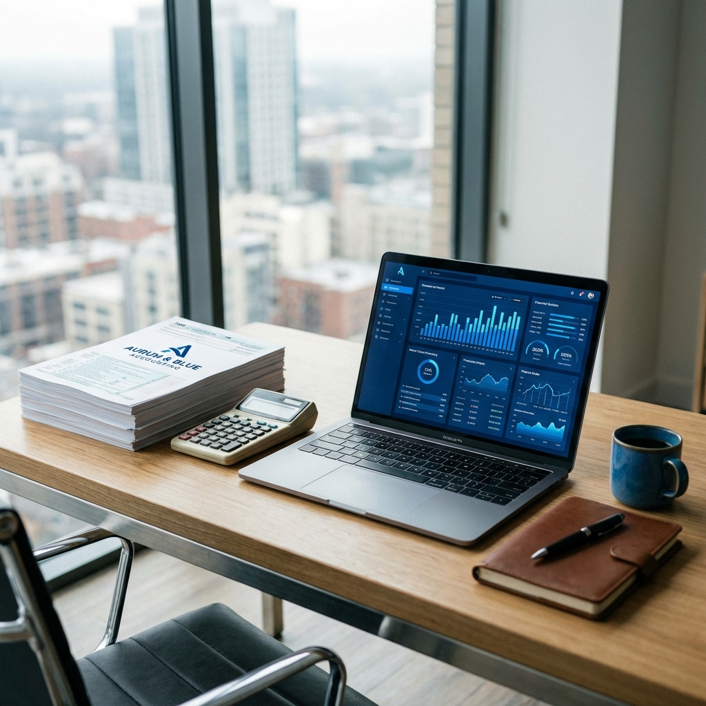 Business Tax Compliance services including tax forms and financial charts