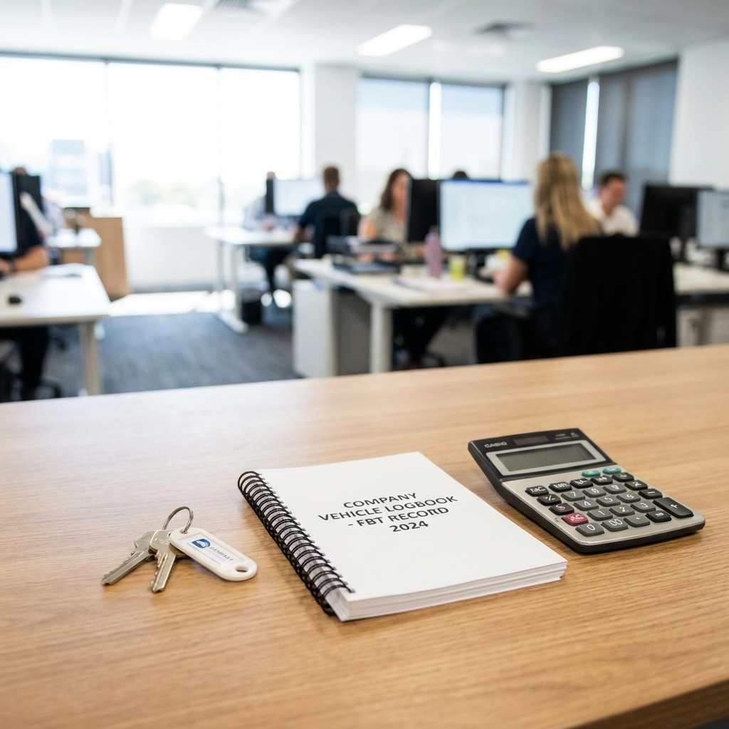 Car keys and logbook representing Fringe Benefit Tax