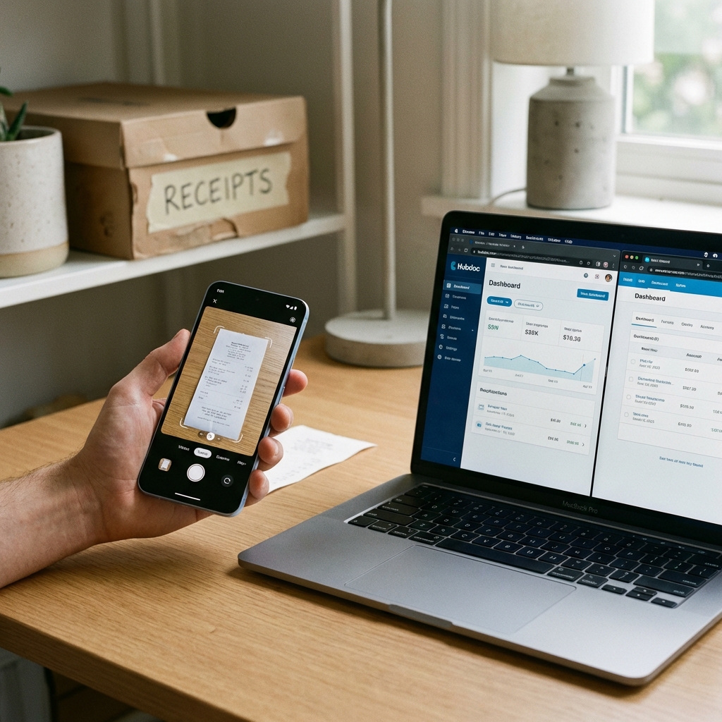 Using smartphone to scan receipt for digital record keeping